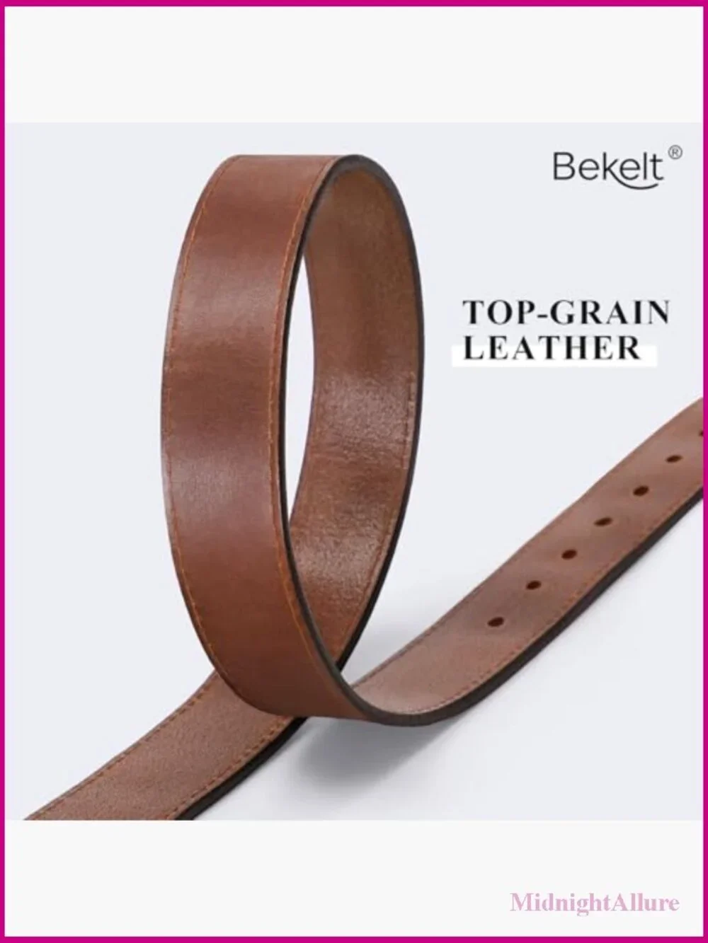 Full Grain Leather Belt for Jeans Pants Real Genuine Leather Waist Belt - Picture 4 of 7
